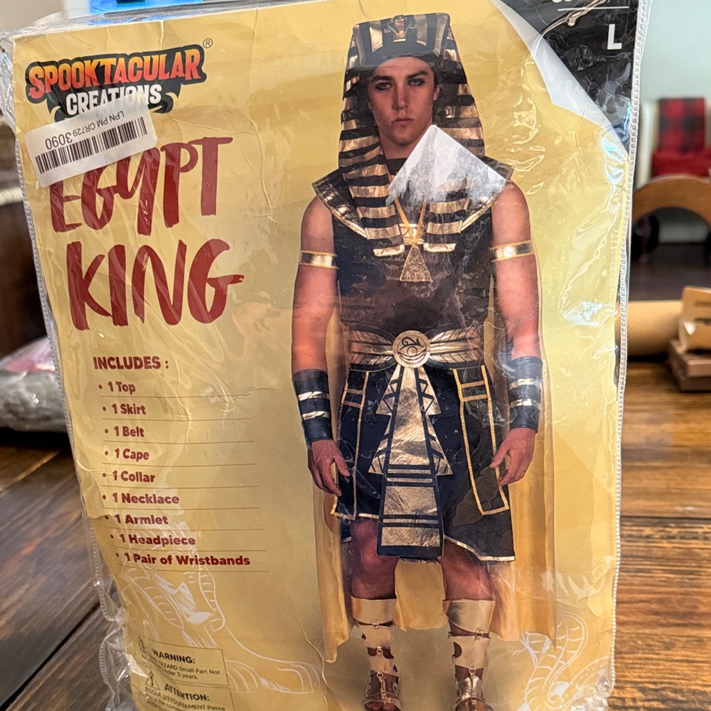 Spooktacular Creations Men's Egypt King Costume - Black and Gold (L)